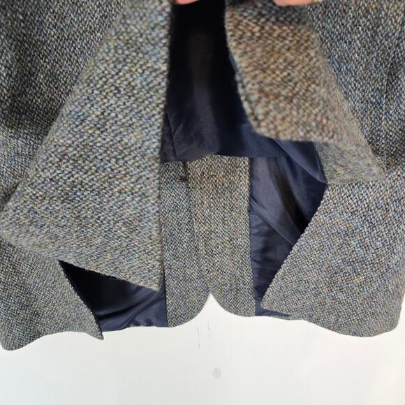 Vintage Harris Tweed Brook Taverner Blue Grey Wool Sport Coat Blazer 44R - Picture 9 of 11